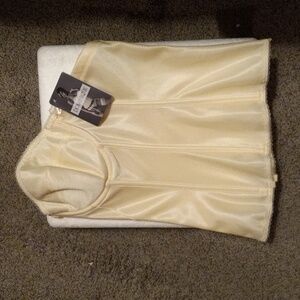 Womens dominique Collette satin Corset bra off white strapless with straps